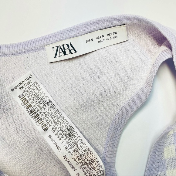 ZARA Lavender Gingham Knit Bralette Crop Top – Coquette Balletcore – S - Picture 7 of 7